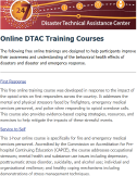 SAMHSA Disaster Technical Assistance Center Training Courses