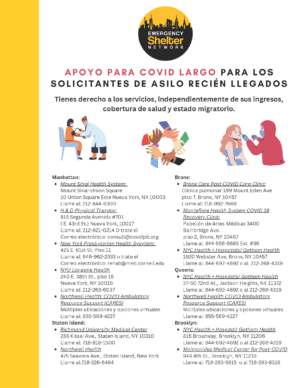 Apoyo Para COVID Largo En La Cuidad de Nueva York – Spanish